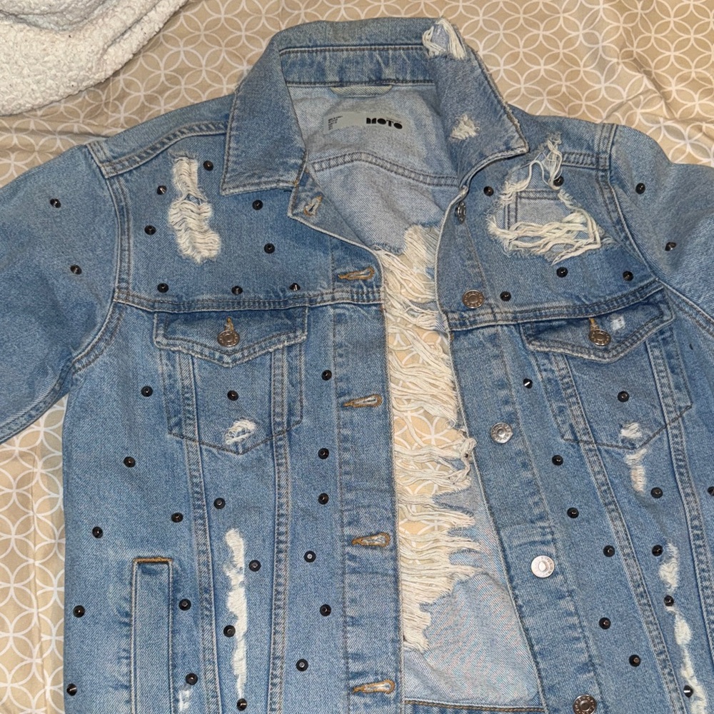 Topshop Moto Light Blue Denim Jacket